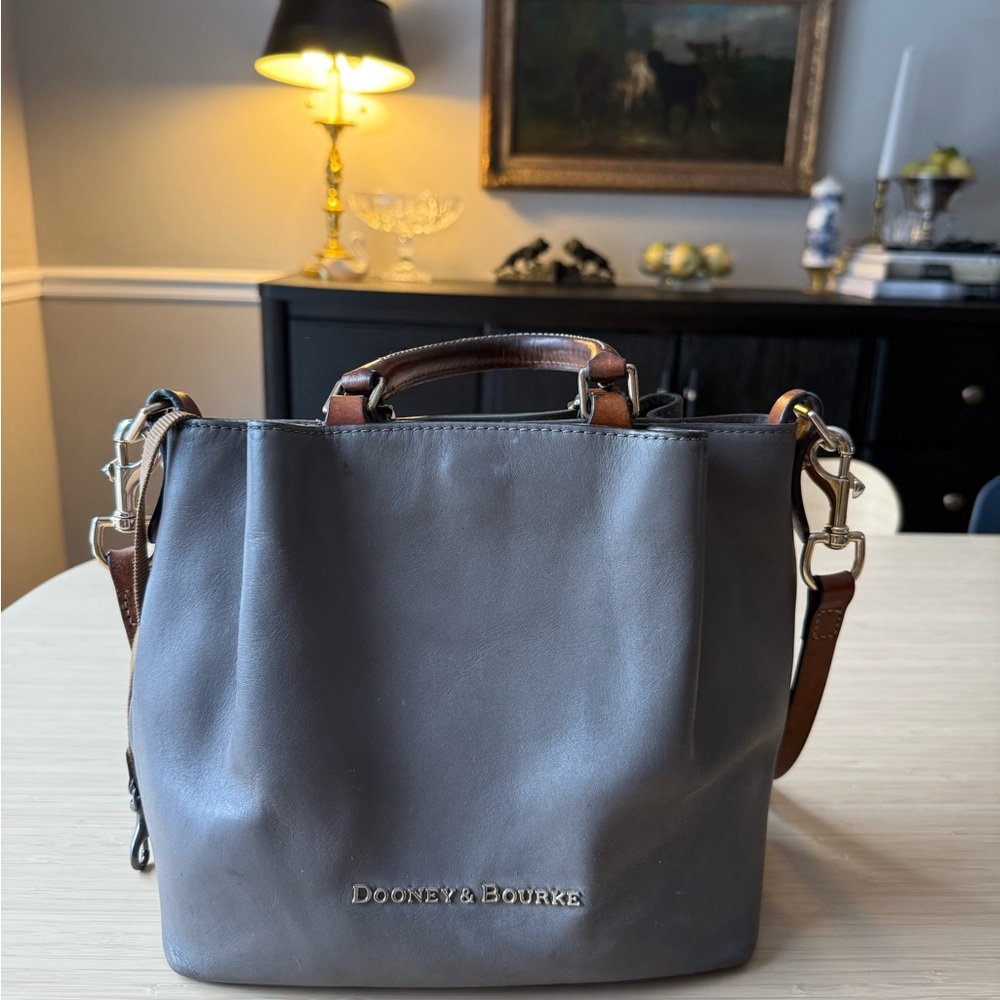 Dooney & Bourke Gray Leather Shoulder Bag
